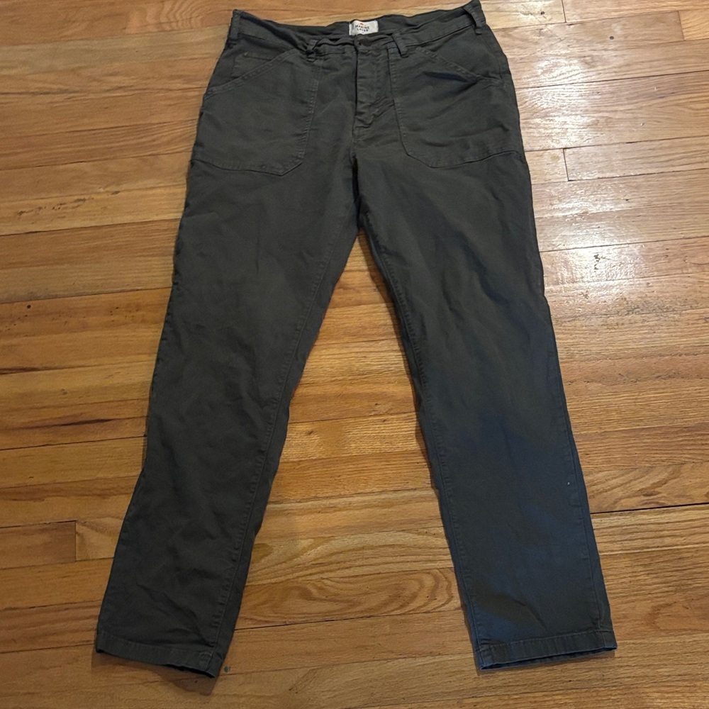 Marine layer Men's Casual Pants - Dark green/ military green olive utility pant